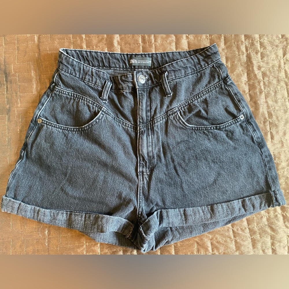 Zara mom high waisted jean shorts